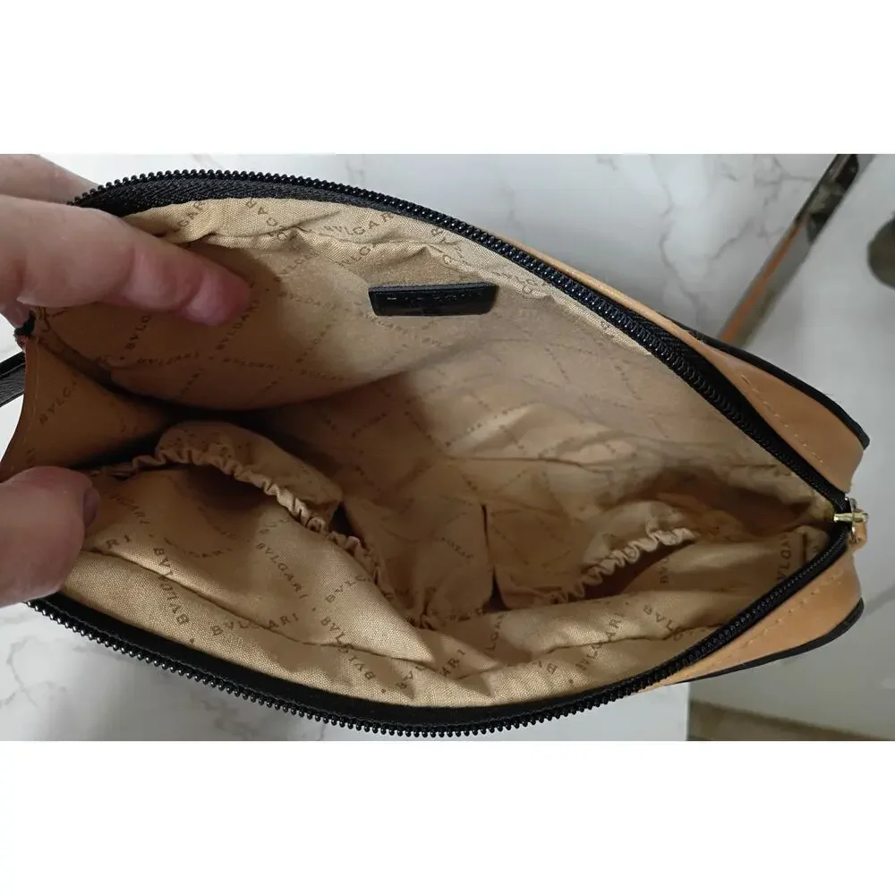 BVLGARI for Emirates Black Pebbled Leather Zipped Pochette - NWOT